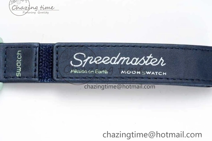 0305 SoftTouch Speedmaster Misson On Earth 1:1 Best Edition Blue Dial On Nylon Strap Quartz 7859